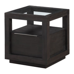 Oxford One Drawer End Table by Modus in Basalt Grey — product view on a white background