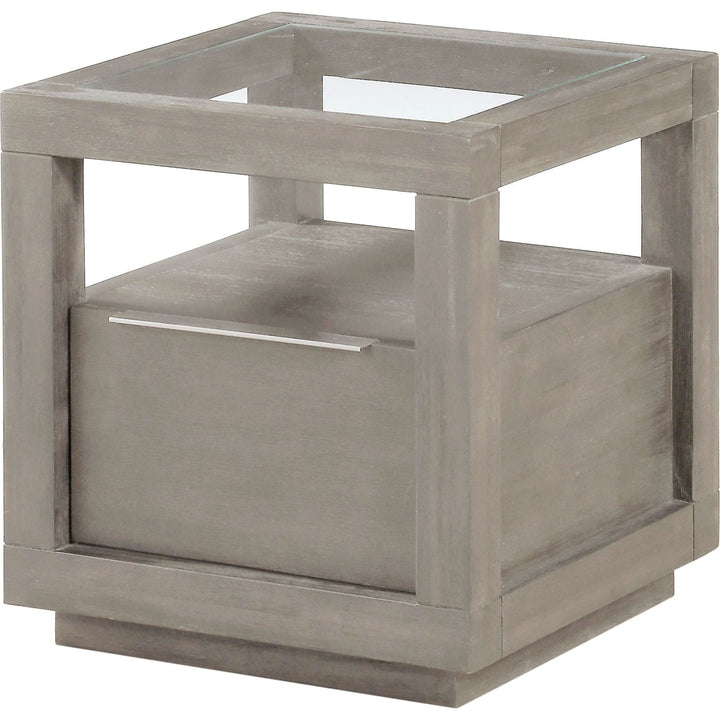 Oxford One Drawer End Table in Mineral — product view on a white background