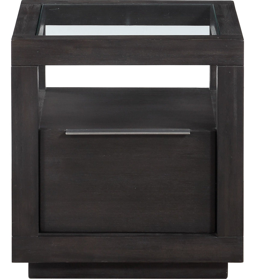 Oxford One Drawer End Table in Basalt Grey — product view on a white background