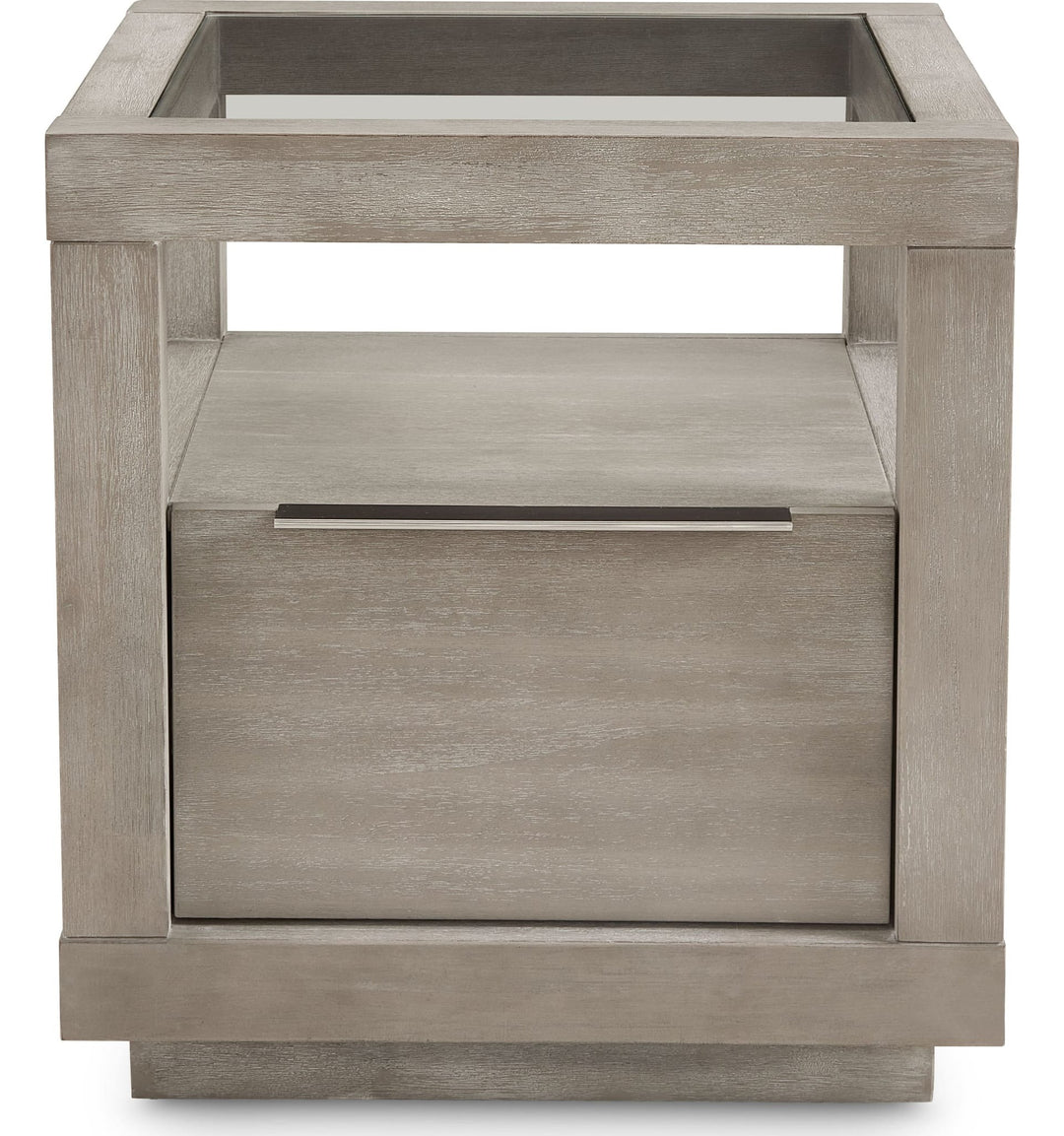 Oxford One Drawer End Table in Mineral — product view on a white background