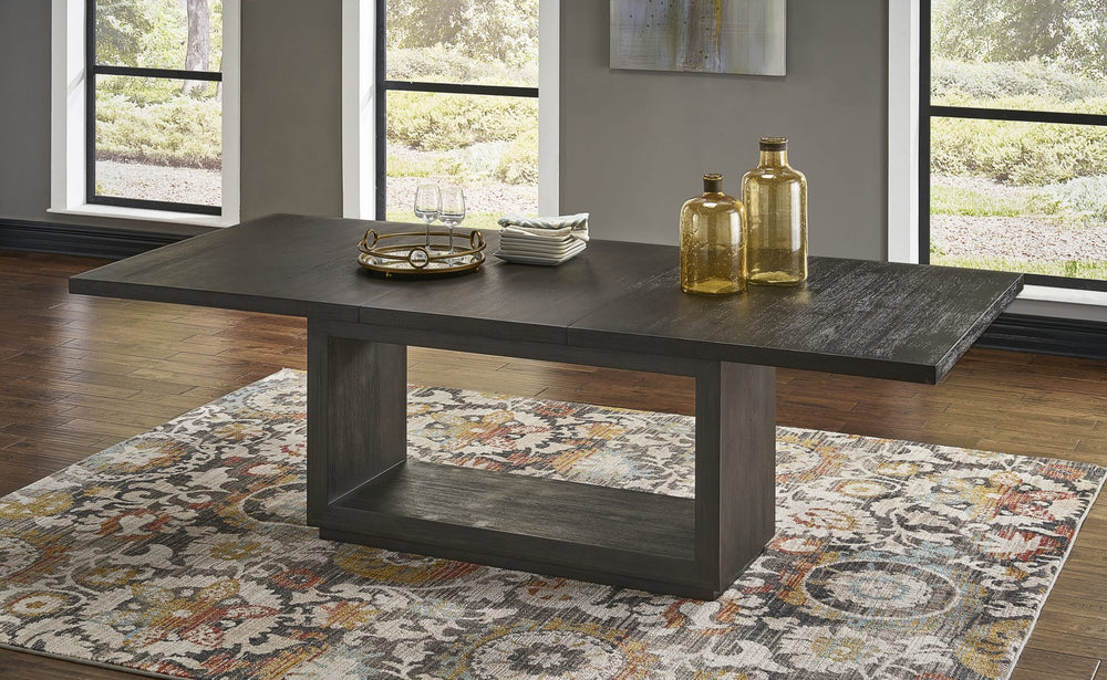 Oxford Rectangular Dining Table in Basalt Grey — styled in a dining room