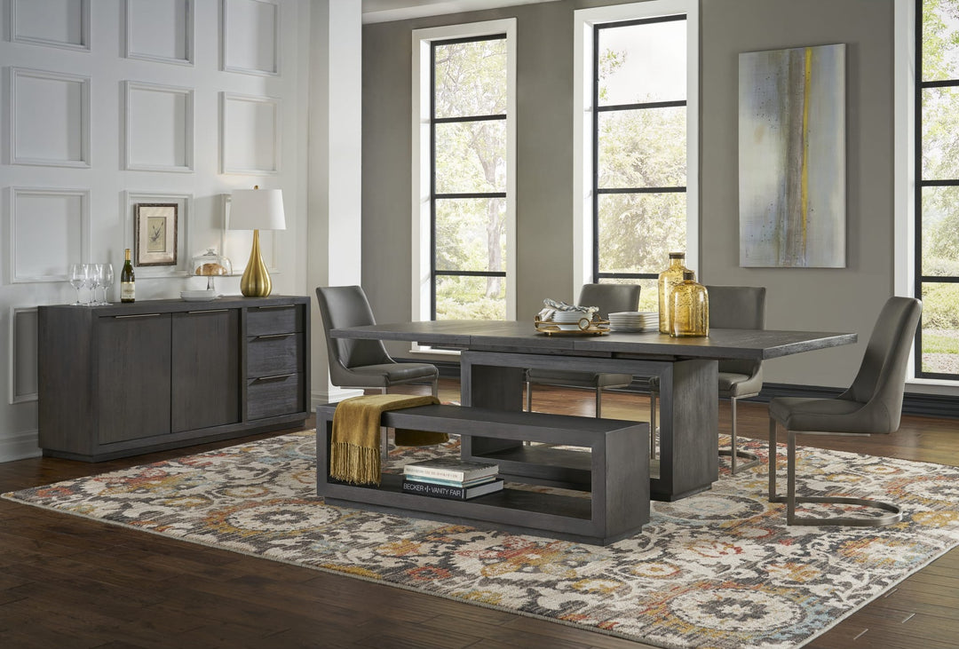 Oxford Rectangular Dining Table in Basalt Grey — shown in a dining room with matching Oxford pieces (sold separately)