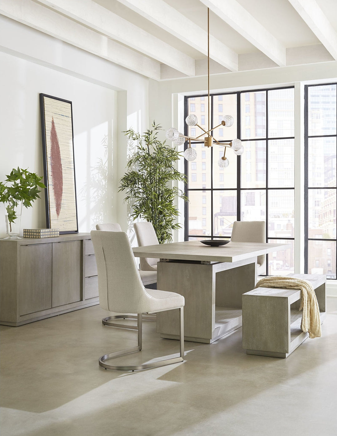 Oxford Rectangular Dining Table in Mineral — shown in a dining room with matching Oxford pieces (sold separately)