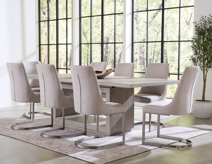 Oxford Rectangular Dining Table in Mineral — shown in a dining room with matching Oxford pieces (sold separately)