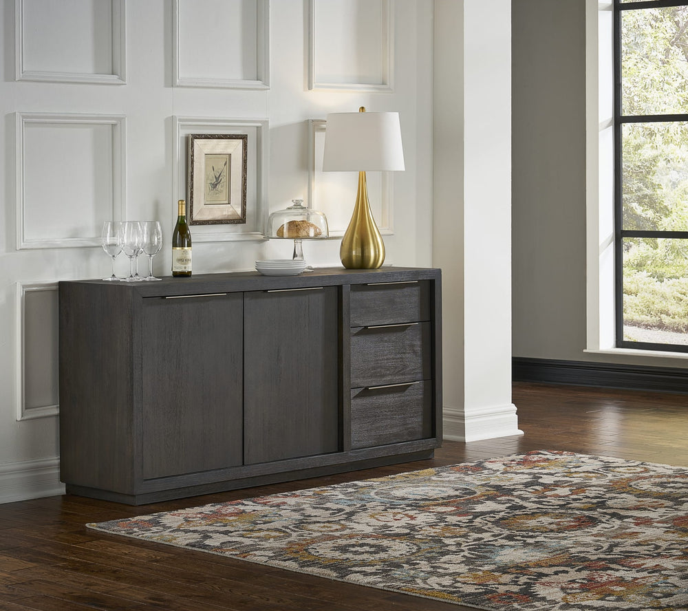 Oxford Sideboard in Basalt Grey — styled in a dining room