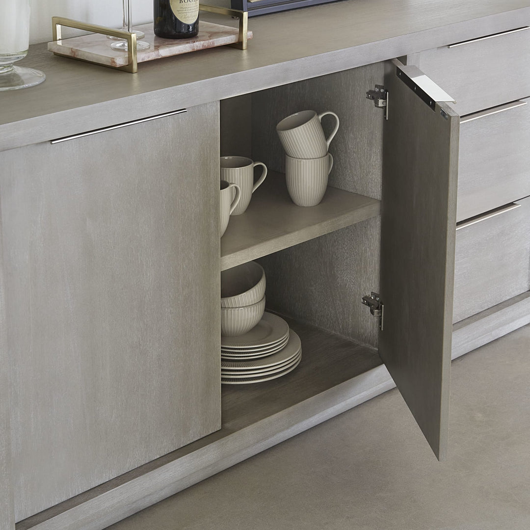 Oxford Sideboard in Mineral — styled with door open