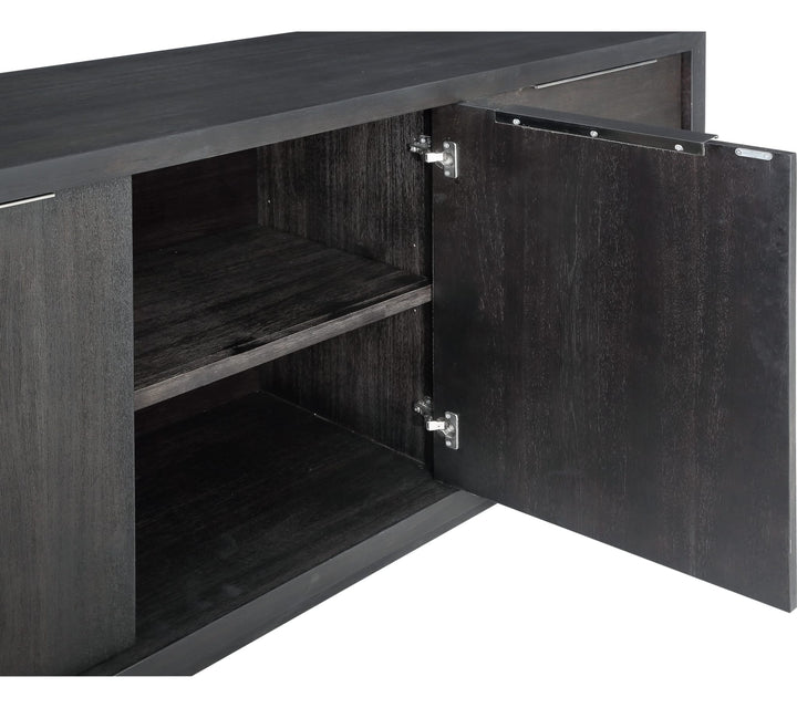 Oxford Sideboard in Basalt Grey — detail with door open and adjustable shelf