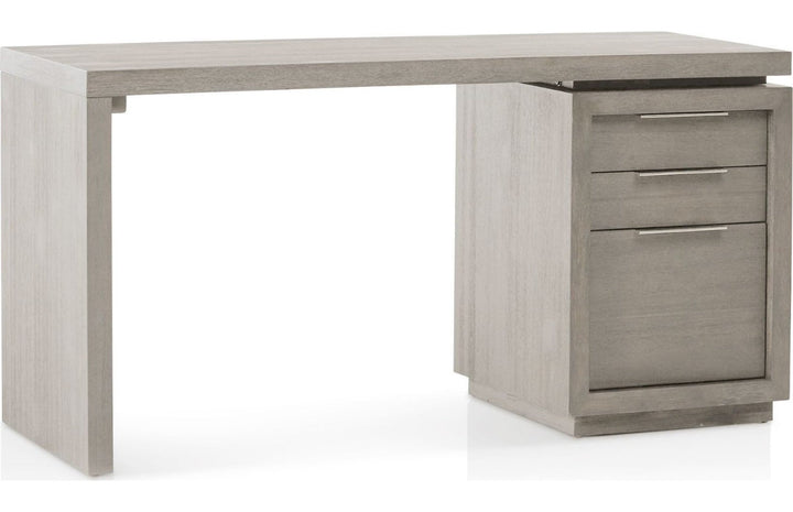 Oxford Single Pedestal Desk in Mineral — product view on a white background