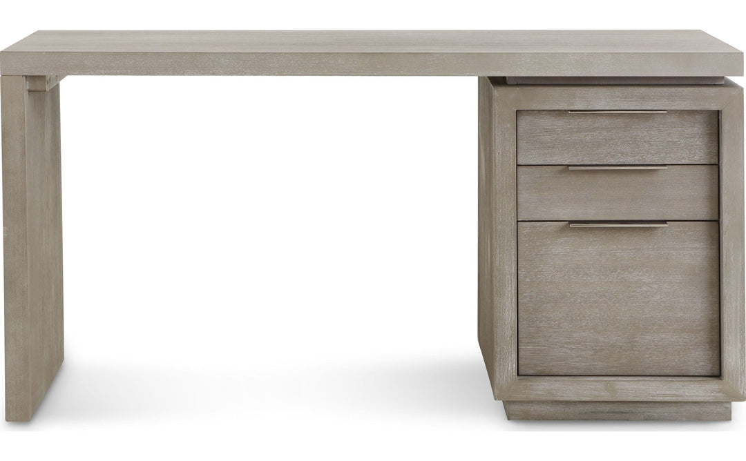 Oxford Single Pedestal Desk in Mineral — product view on a white background