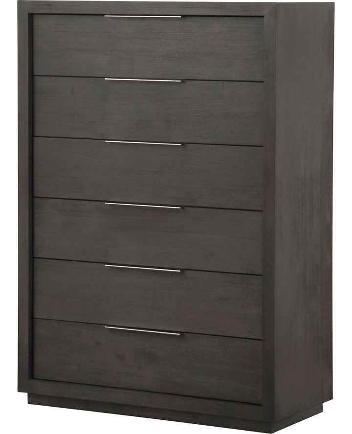 Oxford Six Drawer Chest in Basalt Grey — on a white background