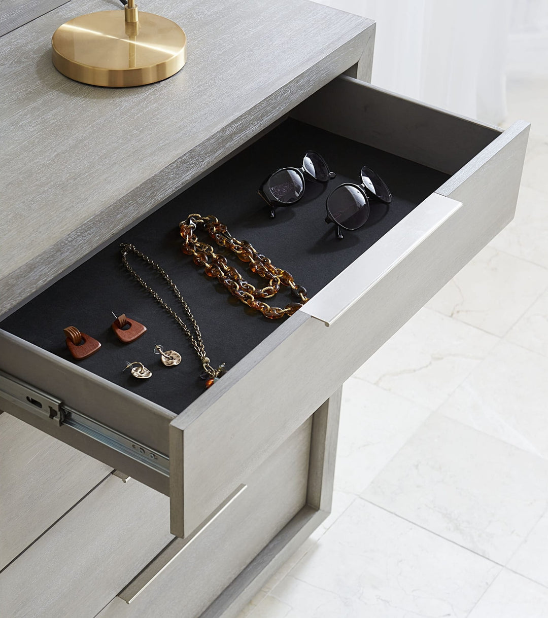 Oxford Six Drawer Chest in Mineral — detail view