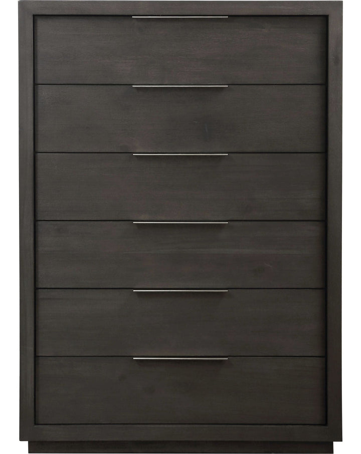 Oxford Six Drawer Chest in Basalt Grey — on a white background