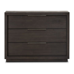 Oxford Three Drawer Nightstand by Modus in Basalt Grey — on a white background