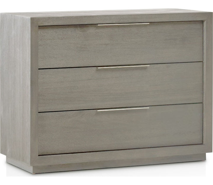 Oxford Three Drawer Nightstand in Mineral — on a white background