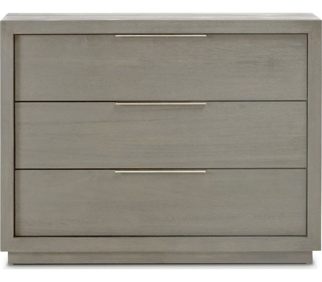 Oxford Three Drawer Nightstand in Mineral — on a white background