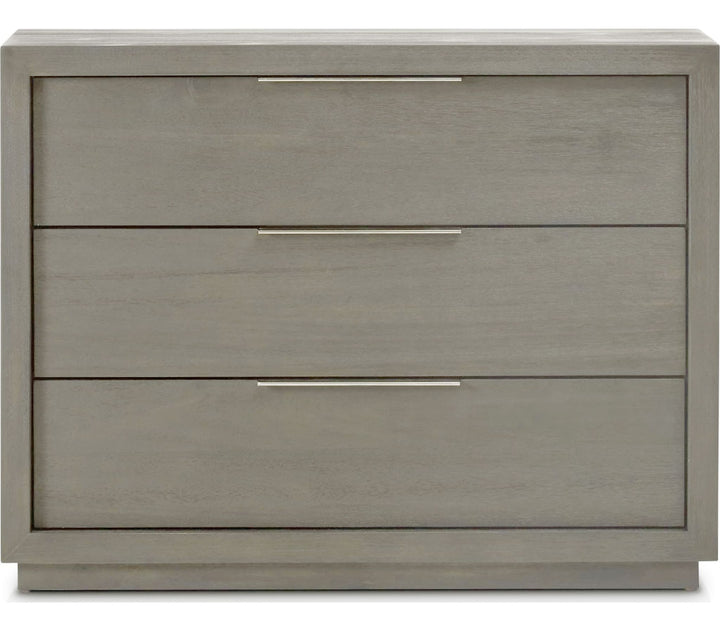 Oxford Three Drawer Nightstand in Mineral — on a white background