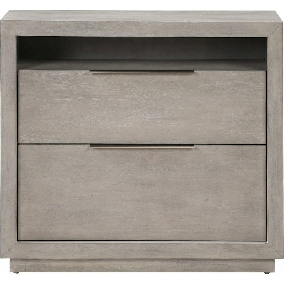 Oxford Two Drawer Nightstand in Mineral — on a white background
