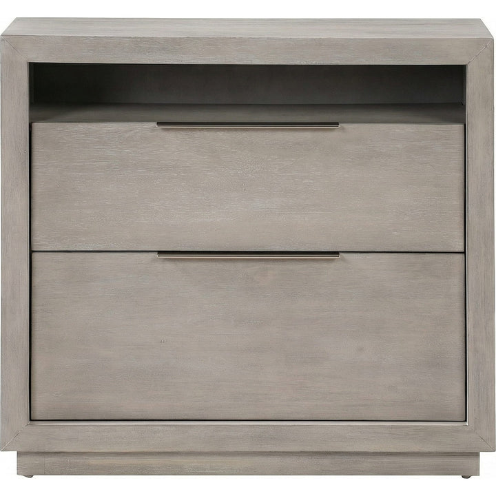 Oxford Two Drawer Nightstand in Mineral — on a white background