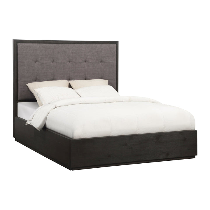 Oxford Upholstered Footboard Storage Bed by Modus in Basalt Grey — white background, angled view