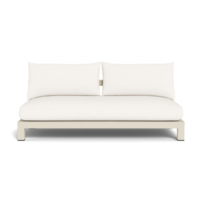Pacific Aluminum 2 Seat Armless Sofa by Harbour in Aluminum Bone