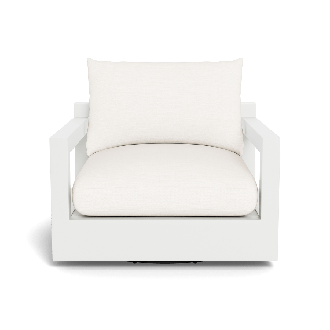 Pacific Aluminum Swivel Lounge Chair by Harbour in Aluminum White