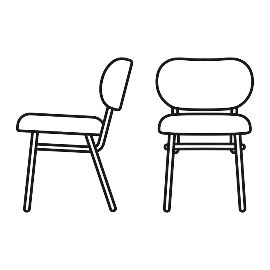 Pad Dining Chair by Connubia line drawing
