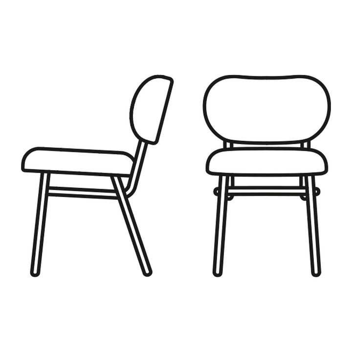 Pad Dining Chair by Connubia line drawing