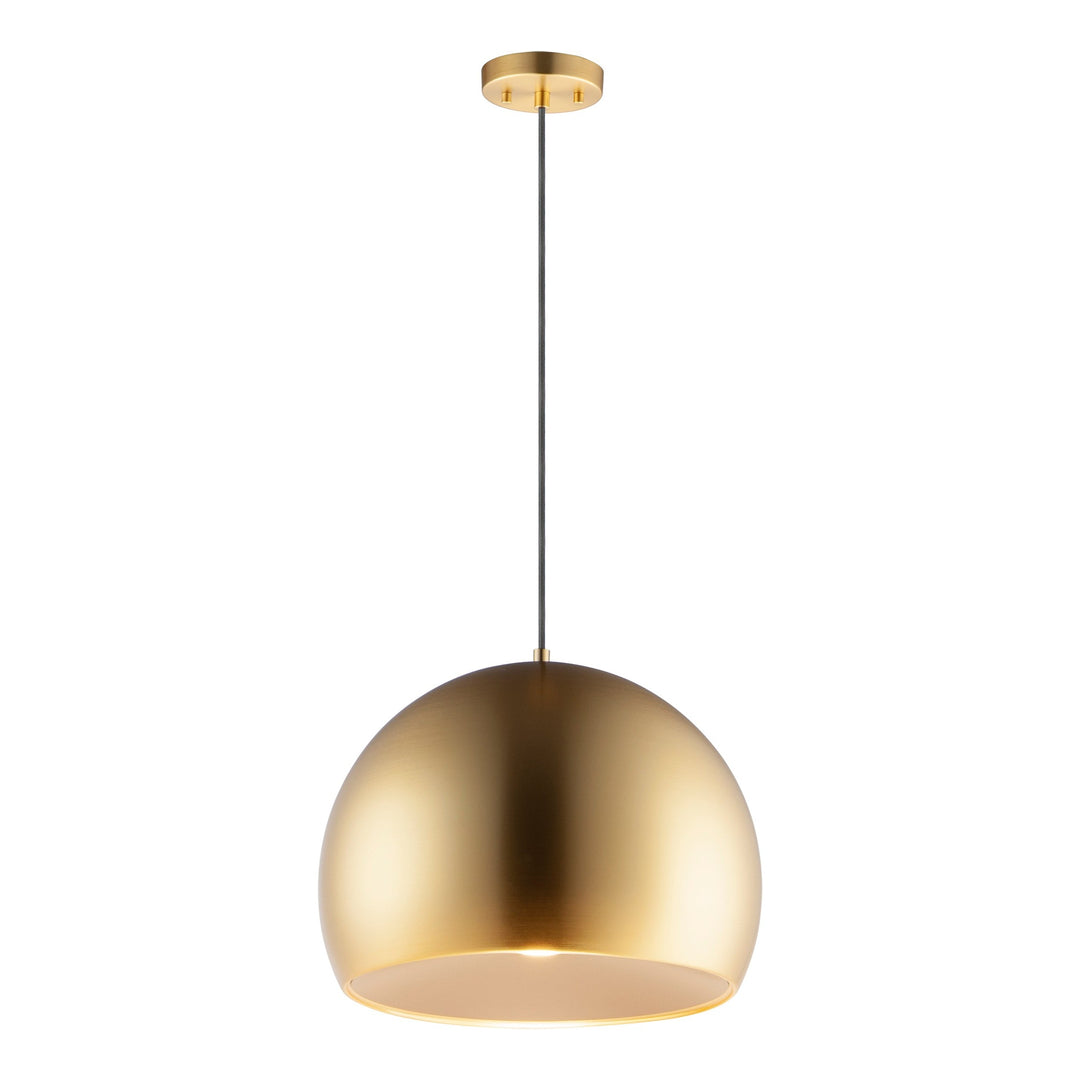 Palla 16" LED Pendant by ET2 Lighting in Satin Brass / Coffee, front view
