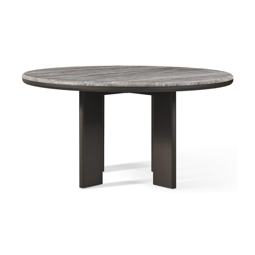 Palm Beach Aluminum Round Dining Table 60" by Harbour Outdoor — full product view