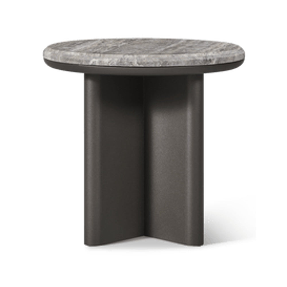 Palm Beach Aluminum Round Side Table by Harbour Outdoor — full product view