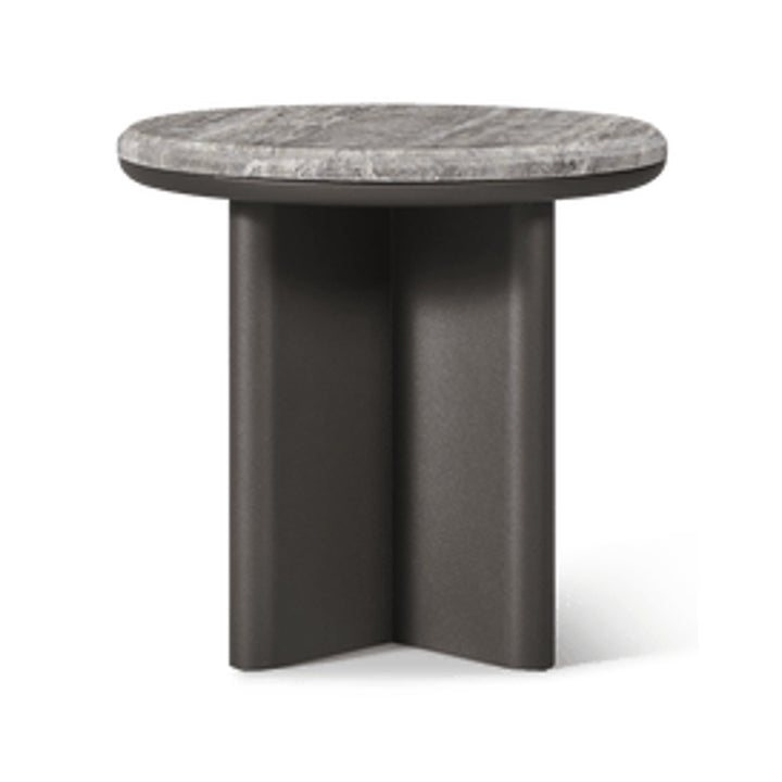 Palm Beach Aluminum Round Side Table by Harbour Outdoor — full product view