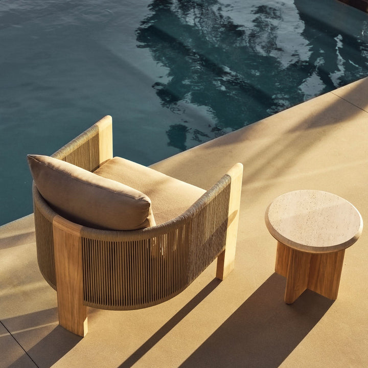 Palm Beach Teak Round Side Table by Harbour lifestyle 1
