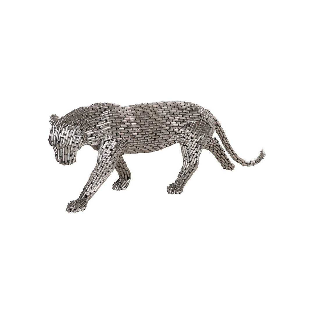 Panther Pipe Sculpture, Walking Stainless Steel, Small Phillips Collection