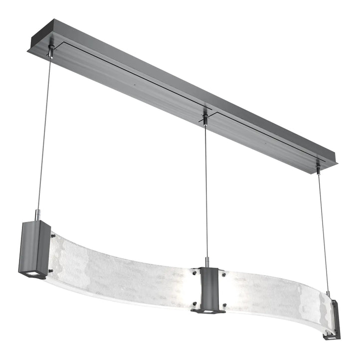 Parallel Curved Linear Chandelier by Hammerton Studio in Gunmetal
