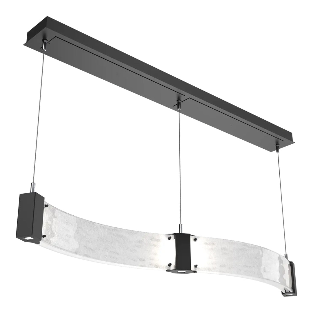 Parallel Curved Linear Chandelier by Hammerton Studio in Matte Black