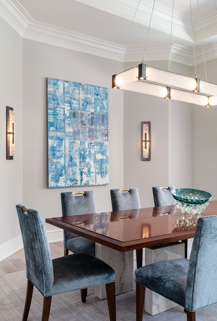 Parallel Linear Chandelier by Hammerton Studio in a styled interior