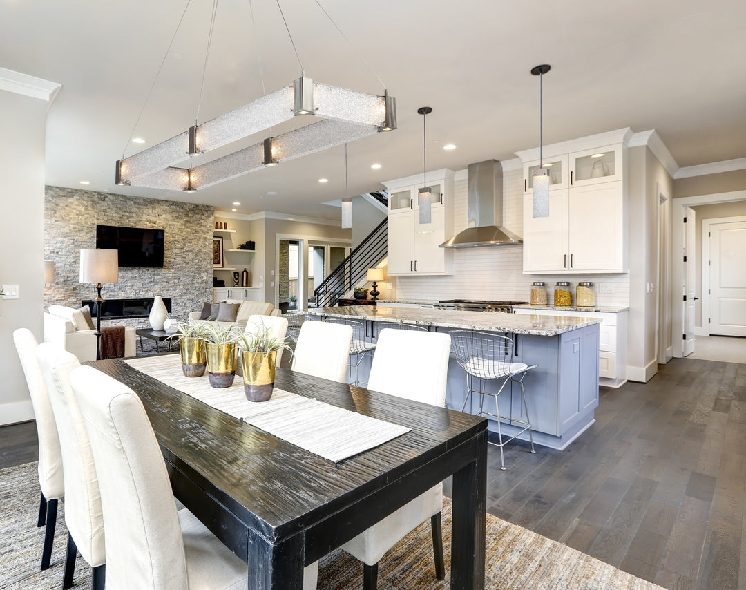 Parallel Linear Chandelier by Hammerton Studio in a styled interior