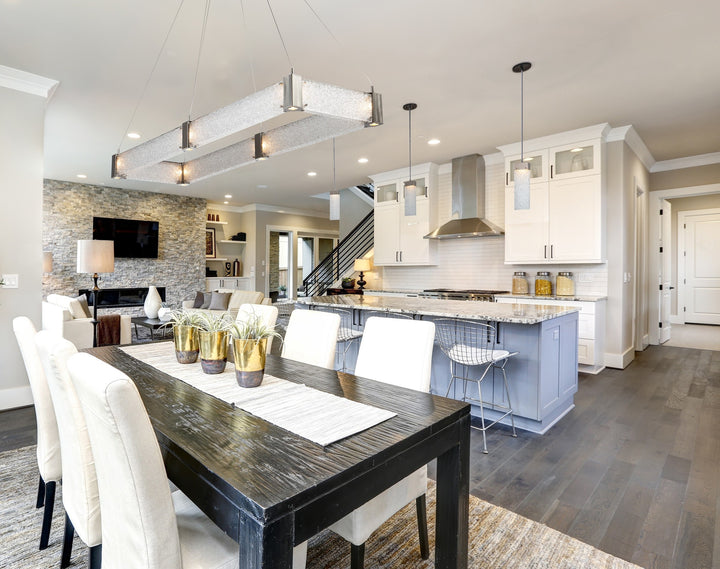 Parallel Linear Chandelier by Hammerton Studio in a styled interior