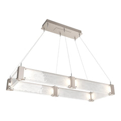 Parallel Linear Chandelier by Hammerton Studio – Medium in Beige Silver