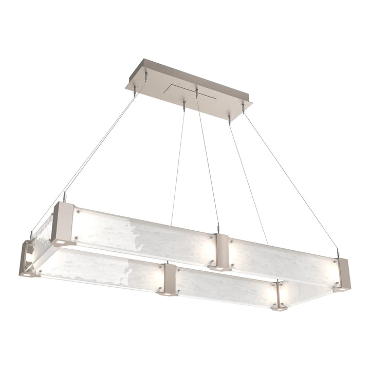 Parallel Linear Chandelier by Hammerton Studio – Medium in Beige Silver