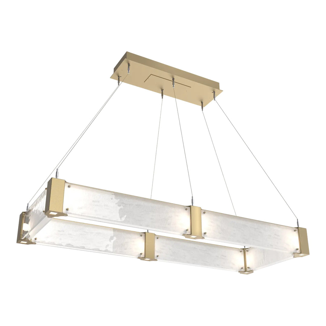 Parallel Linear Chandelier by Hammerton Studio – Medium in Gilded Brass