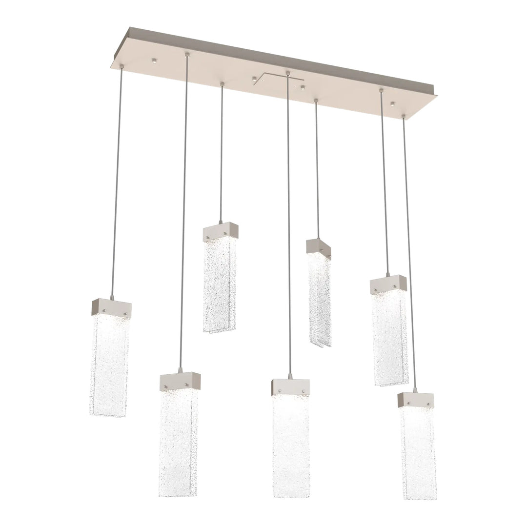 Parallel Linear Pendant Chandelier by Hammerton Studio – 7 Lights in Beige Silver
