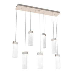 Parallel Linear Pendant Chandelier by Hammerton Studio – 7 Lights in Beige Silver