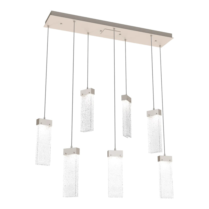 Parallel Linear Pendant Chandelier by Hammerton Studio – 7 Lights in Beige Silver