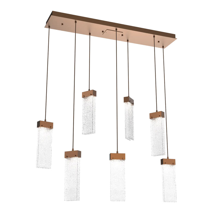Parallel Linear Pendant Chandelier by Hammerton Studio – 7 Lights in Burnished Bronze