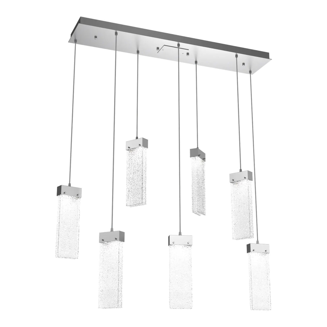 Parallel Linear Pendant Chandelier by Hammerton Studio – 7 Lights in Classic Silver