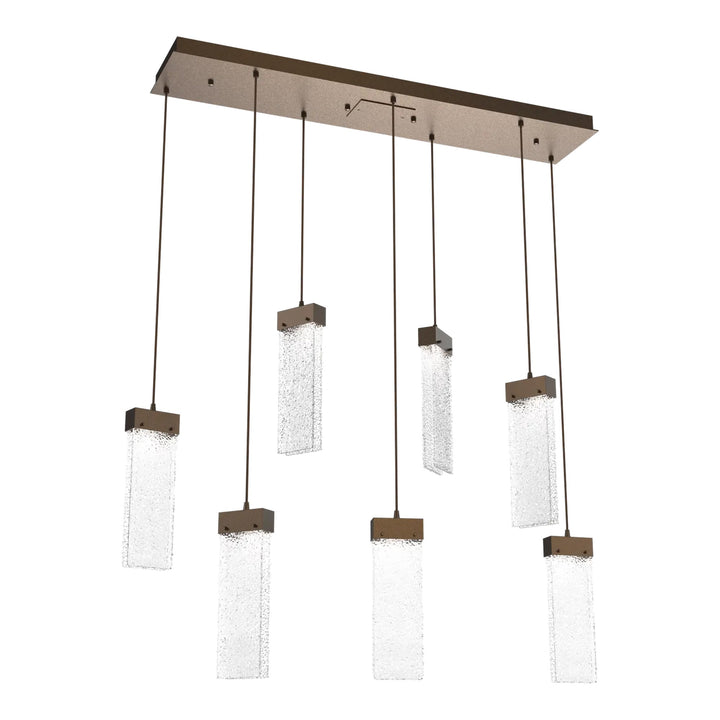 Parallel Linear Pendant Chandelier by Hammerton Studio – 7 Lights in Flat Bronze