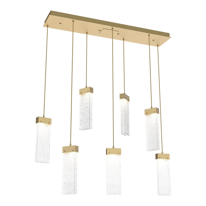 Parallel Linear Pendant Chandelier by Hammerton Studio – 7 Lights in Gilded Brass