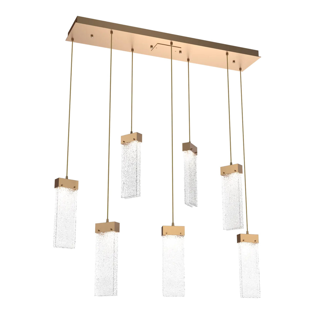 Parallel Linear Pendant Chandelier by Hammerton Studio – 7 Lights in Novel Brass