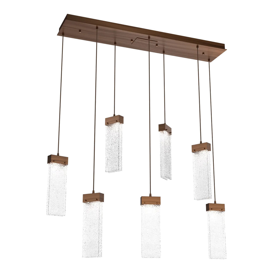 Parallel Linear Pendant Chandelier by Hammerton Studio – 7 Lights in Oil-Rubbed Bronze